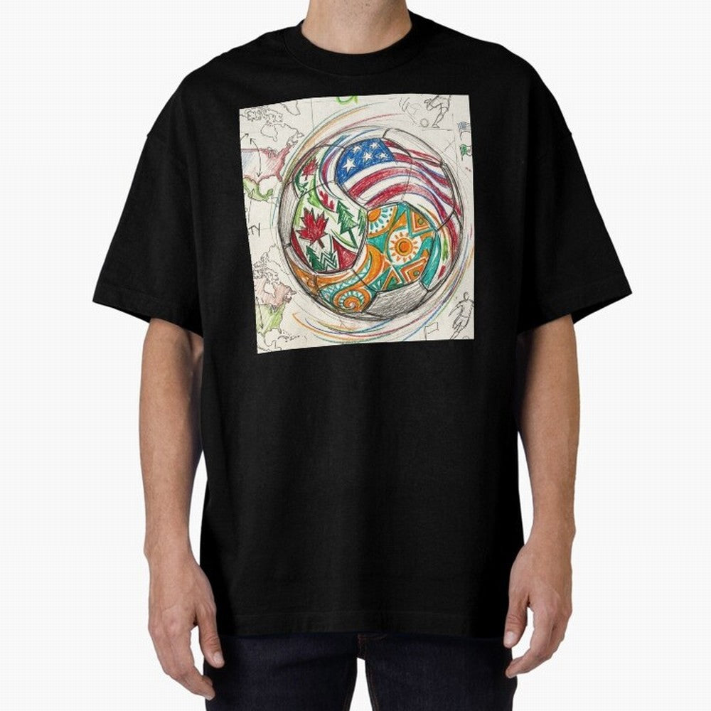 FIFA 2026 World Cup Unity Ball - Hand-Drawn Host Nations Art Classic T-Shirt Bring Legendary Rivalry Energy to Match Day Hype around FIFA World Cup 2026 Group Stage, Messi, England and Germany, Retro Football Energy, Iconic Rivalries, Trophy Chase