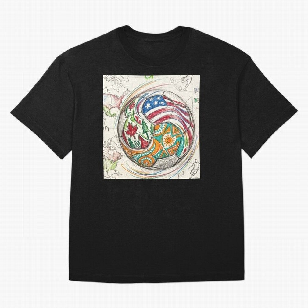 FIFA 2026 World Cup Unity Ball - Hand-Drawn Host Nations Art Classic T-Shirt Bring Legendary Rivalry Energy to Match Day Hype around FIFA World Cup 2026 Group Stage, Messi, England and Germany, Retro Football Energy, Iconic Rivalries, Trophy Chase