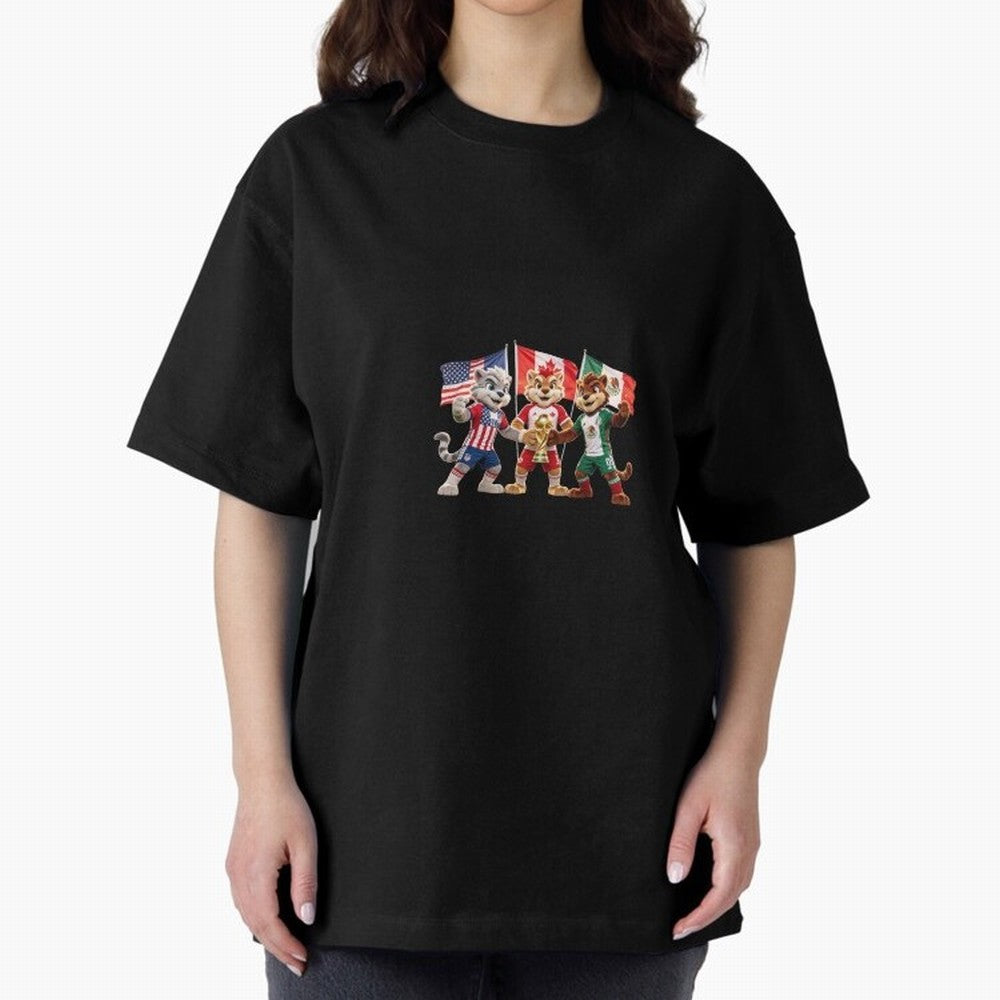 World Cup 2026 Host Nations Mascots - USA Canada Mexico Soccer Champions Classic T-Shirt Celebrate Soccer Greatness during Match Day Hype around FIFA World Cup 2026, Messi, Brazil, Vintage Soccer Flavor, Modern Football Stars, National Flags and