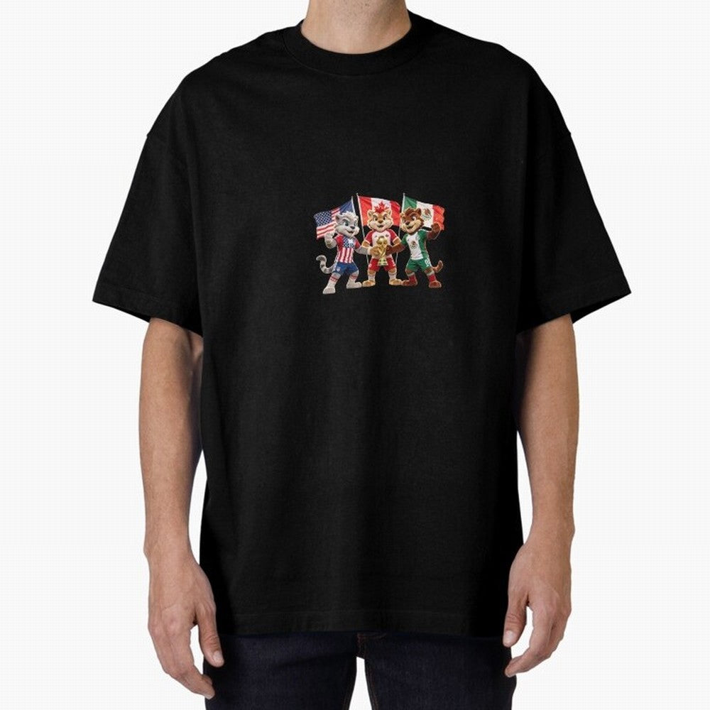 World Cup 2026 Host Nations Mascots - USA Canada Mexico Soccer Champions Classic T-Shirt Celebrate Soccer Greatness during Match Day Hype around FIFA World Cup 2026, Messi, Brazil, Vintage Soccer Flavor, Modern Football Stars, National Flags and