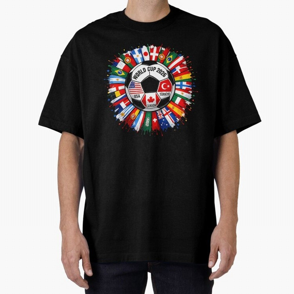 World Cup 2026 Shirt Soccer Tournament Fan Design International Flags Football Graphic Tee Sports Lover Gift Classic T-Shirt Bring Trophy Dreams to FIFA World Cup 2026 Group Stage Spirit, Filled with France and Portugal, CR7 and Messi, Tournament
