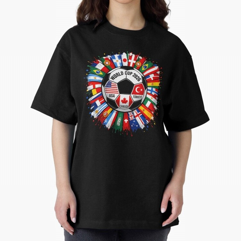 World Cup 2026 Shirt Soccer Tournament Fan Design International Flags Football Graphic Tee Sports Lover Gift Classic T-Shirt Bring Trophy Dreams to FIFA World Cup 2026 Group Stage Spirit, Filled with France and Portugal, CR7 and Messi, Tournament