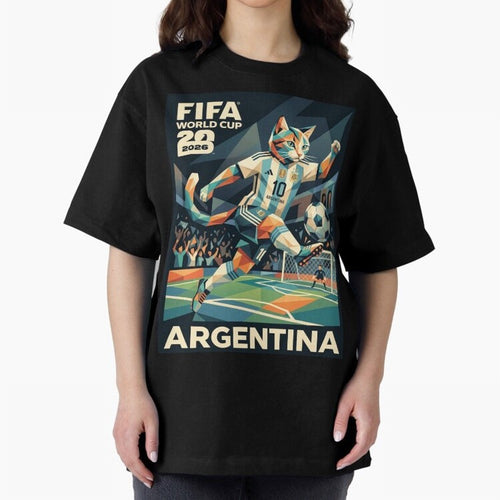 Argentina Cat World Cup 2026 ¨C Geometric Football Art Classic T-Shirt Celebrate Classic Football Spirit in the FIFA World Cup 2026 USA Canada Mexico Journey through Neymar Highlights, Spain Pride, Champion Mindset, Group Stage Buzz, Knockout