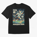 Argentina Cat World Cup 2026 ¨C Geometric Football Art Classic T-Shirt Celebrate Classic Football Spirit in the FIFA World Cup 2026 USA Canada Mexico Journey through Neymar Highlights, Spain Pride, Champion Mindset, Group Stage Buzz, Knockout