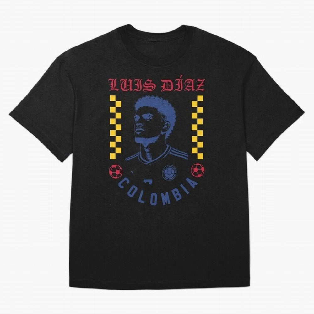 Luis D¨ªaz Colombia Soccer Star Retro Football Fan Design Classic T-Shirt Fuel Your Fan Pride for FIFA World Cup 2026 USA Canada Mexico Spirit, Driven by England and Germany, Messi, CR7 and Mbappe, Football History, Final Match Energy, Crowd Noise