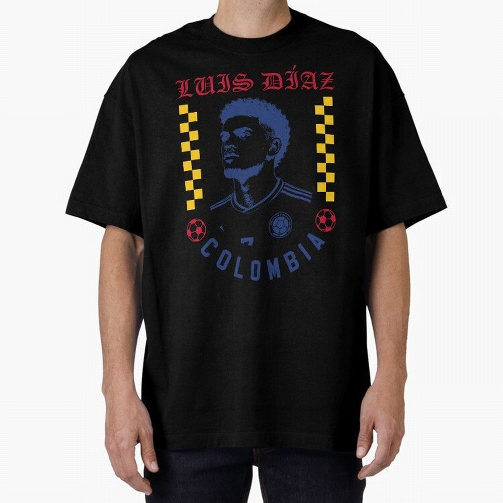 Luis D¨ªaz Colombia Soccer Star Retro Football Fan Design Classic T-Shirt Fuel Your Fan Pride for FIFA World Cup 2026 USA Canada Mexico Spirit, Driven by England and Germany, Messi, CR7 and Mbappe, Football History, Final Match Energy, Crowd Noise
