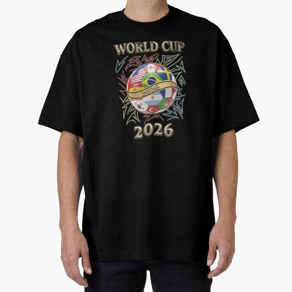 2026 World Cup Soccer Ball Flags - Global Football Championship Celebration Classic T-Shirt Carry FIFA World Cup 2026 Group Stage Highlighting Cristiano Ronaldo, Haaland and CR7, England, France and Netherlands Energy, Retro Football Energy, Iconic
