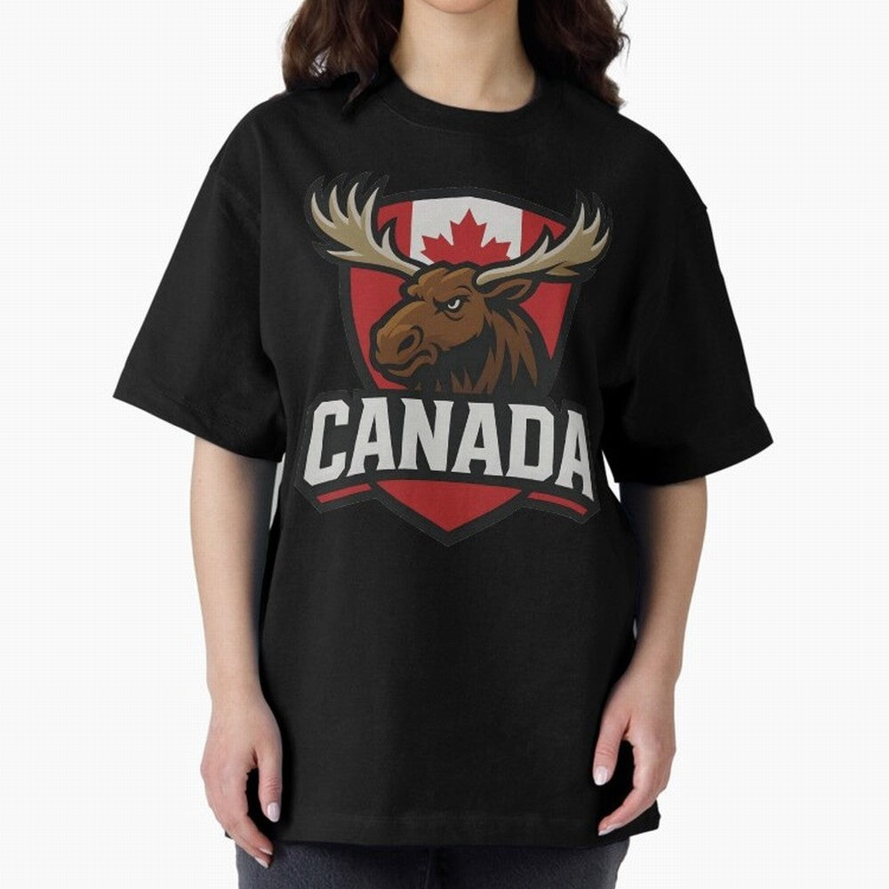 Canada Moose Sports Logo T-Shirt ¨C Canadian Flag Maple Leaf Emblem | 2026 World Cup Supporter Classic T-Shirt Bring a Champion Mindset to FIFA World Cup 2026 USA Canada Mexico for Fans of CR7 and Messi and Argentina, Bringing Vintage Soccer