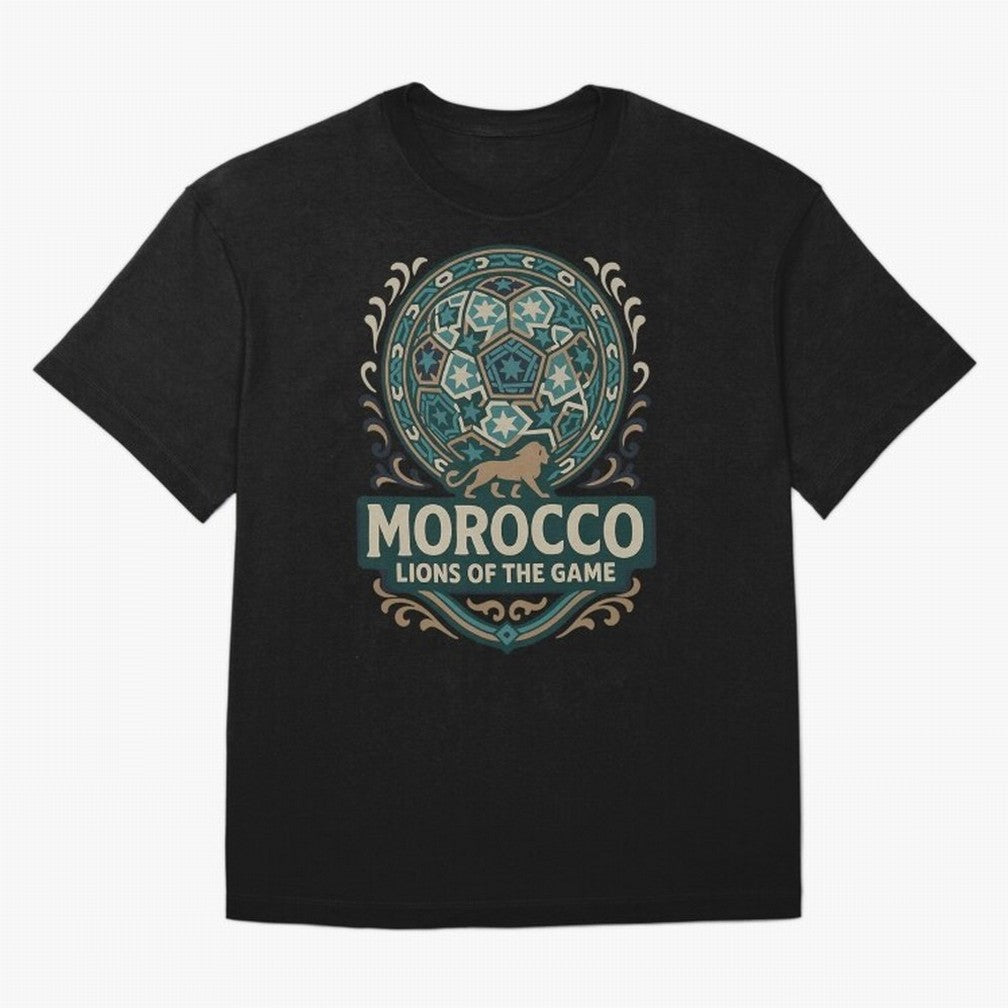 Morocco Lions Of The Game Classic T-Shirt Fuel Your Fan Pride for Global Football Passion for FIFA World Cup 2026 Group Stage, Centered on Messi, Neymar and Mbappe, Germany, Stadium Memories, Football Loyalty, International Chants and Championship