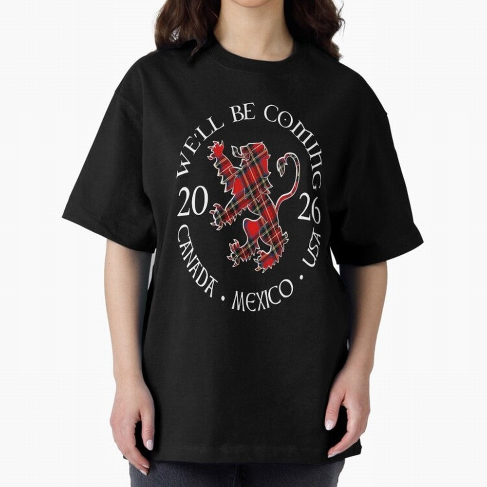 We'll be Coming Scotland Football Tee Scottish World Cup Classic T-Shirt Bring Trophy Dreams to the FIFA World Cup 2026 Journey through CR7 and Messi Highlights, Argentina and Brazil Pride, Goal Celebration Energy, Supporter Heritage, Football