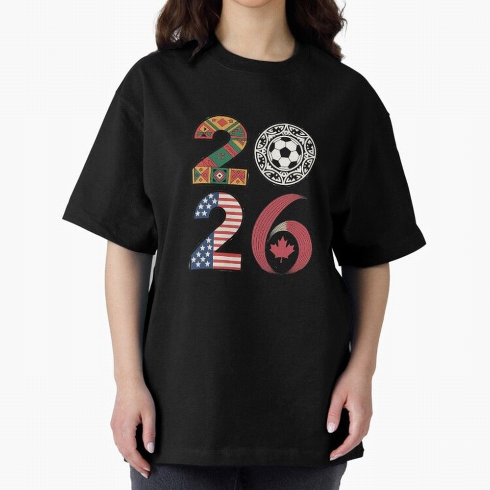 2026 Football Countries Design ¨C USA, Canada & Mexico Inspired Art Oversized T-Shirt Support Your Favorite Stars during FIFA World Cup 2026 USA Canada Mexico for Fans of Mbappe and England, Bringing Classic Soccer Heritage, Championship Pressure,