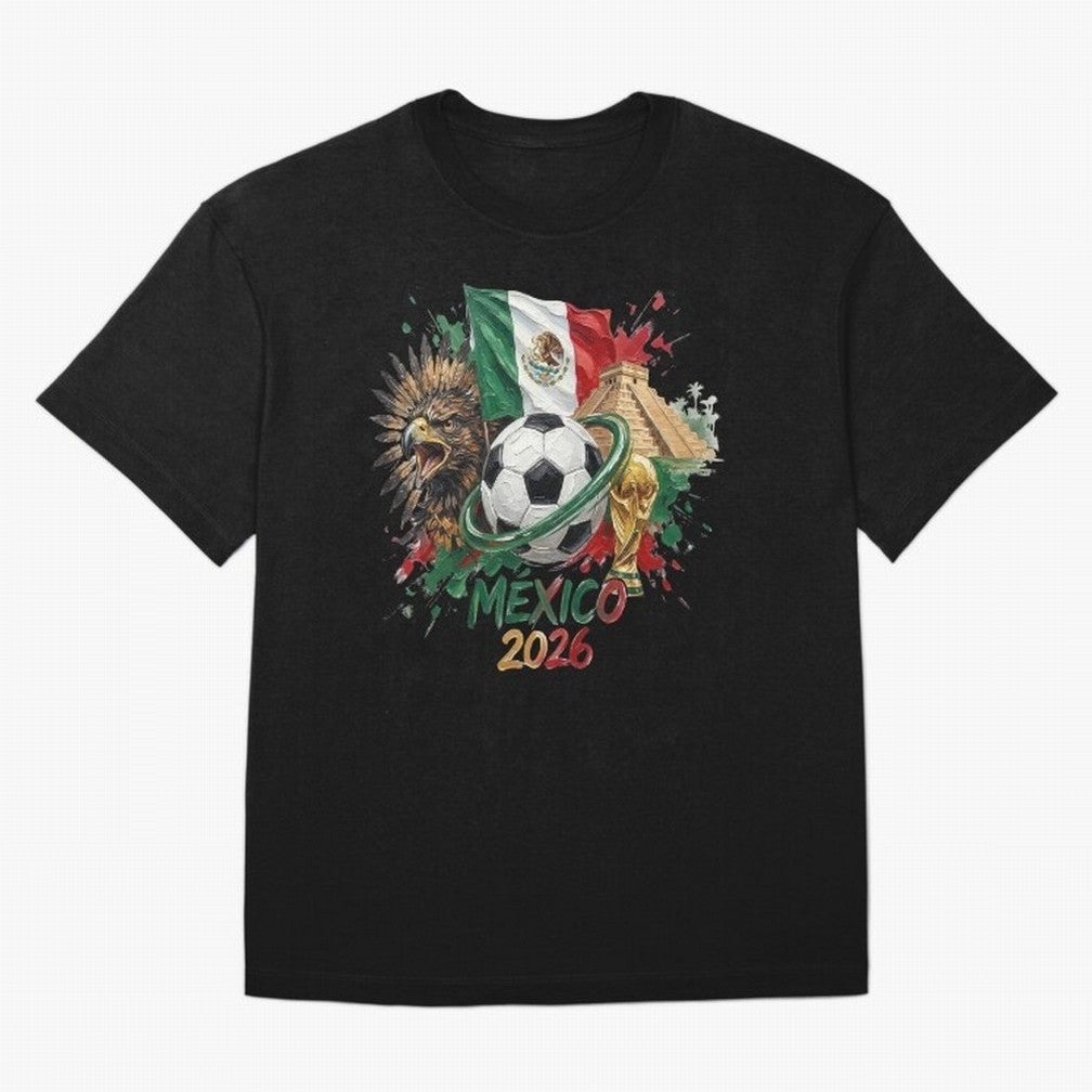 Mexico World Cup 2026 Oversized T-Shirt Experience the Global Stage of FIFA World Cup 2026 USA Canada Mexico Spirit, Filled with Spain and Netherlands, Messi and Cristiano Ronaldo, Supporter Pride, Iconic Celebrations, Legendary Names and Global