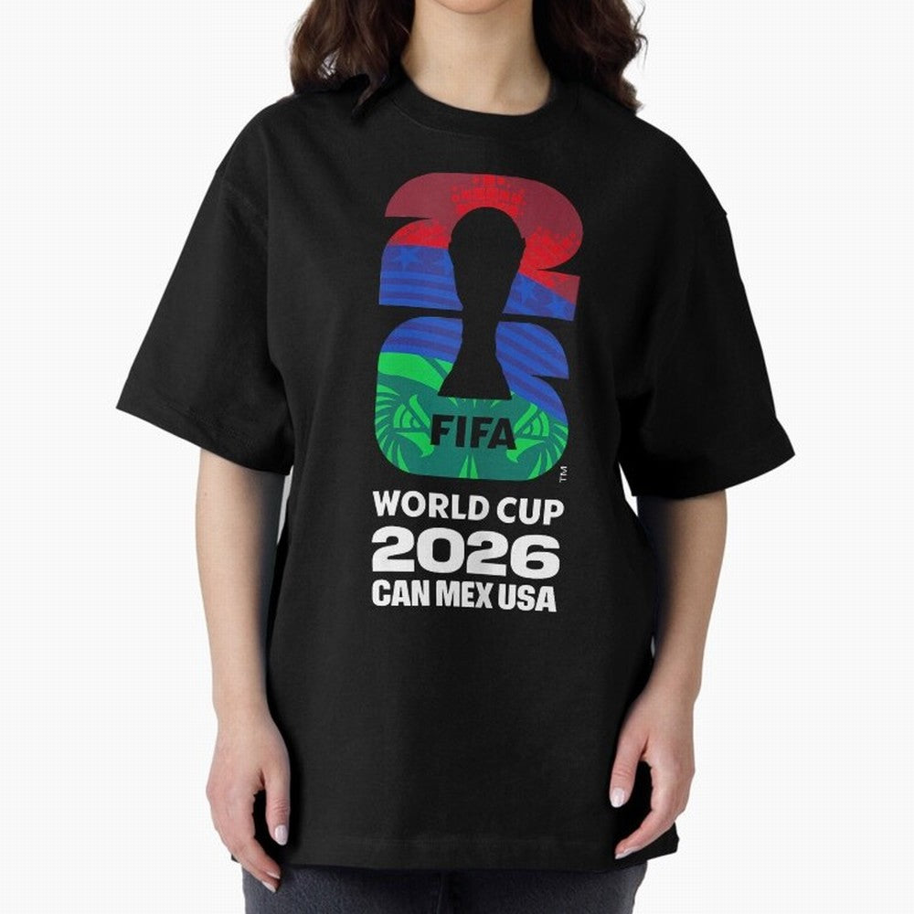 World Cup26 Host Country Logo Flags Oversized T-Shirt Join the FIFA World Cup 2026 Journey through Neymar Highlights, Brazil Pride, Stadium Memories, Football Loyalty, International Chants and Championship Tradition; Created for Match Day Parties,