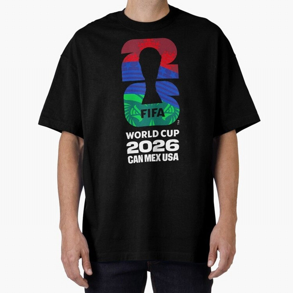World Cup26 Host Country Logo Flags Oversized T-Shirt Join the FIFA World Cup 2026 Journey through Neymar Highlights, Brazil Pride, Stadium Memories, Football Loyalty, International Chants and Championship Tradition; Created for Match Day Parties,