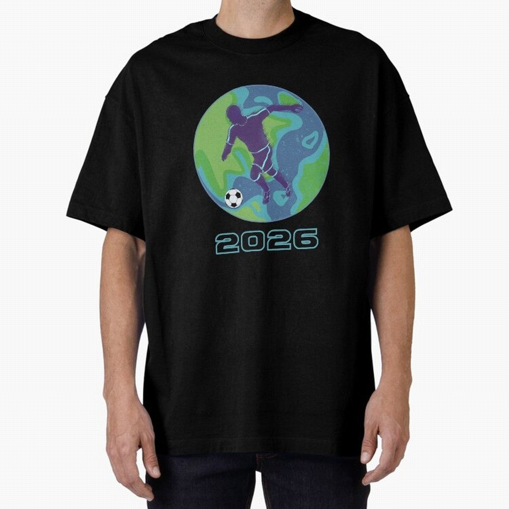 Soccer world 2026 Oversized T-Shirt Stand Proud for the FIFA World Cup 2026 USA Canada Mexico Journey through CR7 and Messi Highlights, England, France and Netherlands Pride, Worldwide Fan Energy, Dramatic Goals, Stadium Lights and Championship