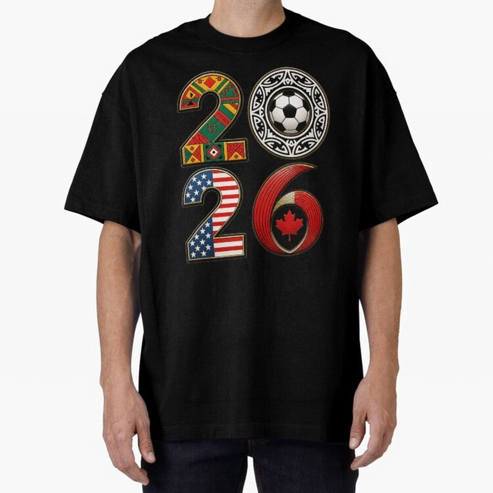United 2026 Soccer Fan - North America Host Countries Oversized T-Shirt Back the Journey through FIFA World Cup 2026 Group Stage for Fans of Haaland and Mbappe and Spain, Bringing Champion Mindset, Group Stage Buzz, Knockout Tension and Passionate