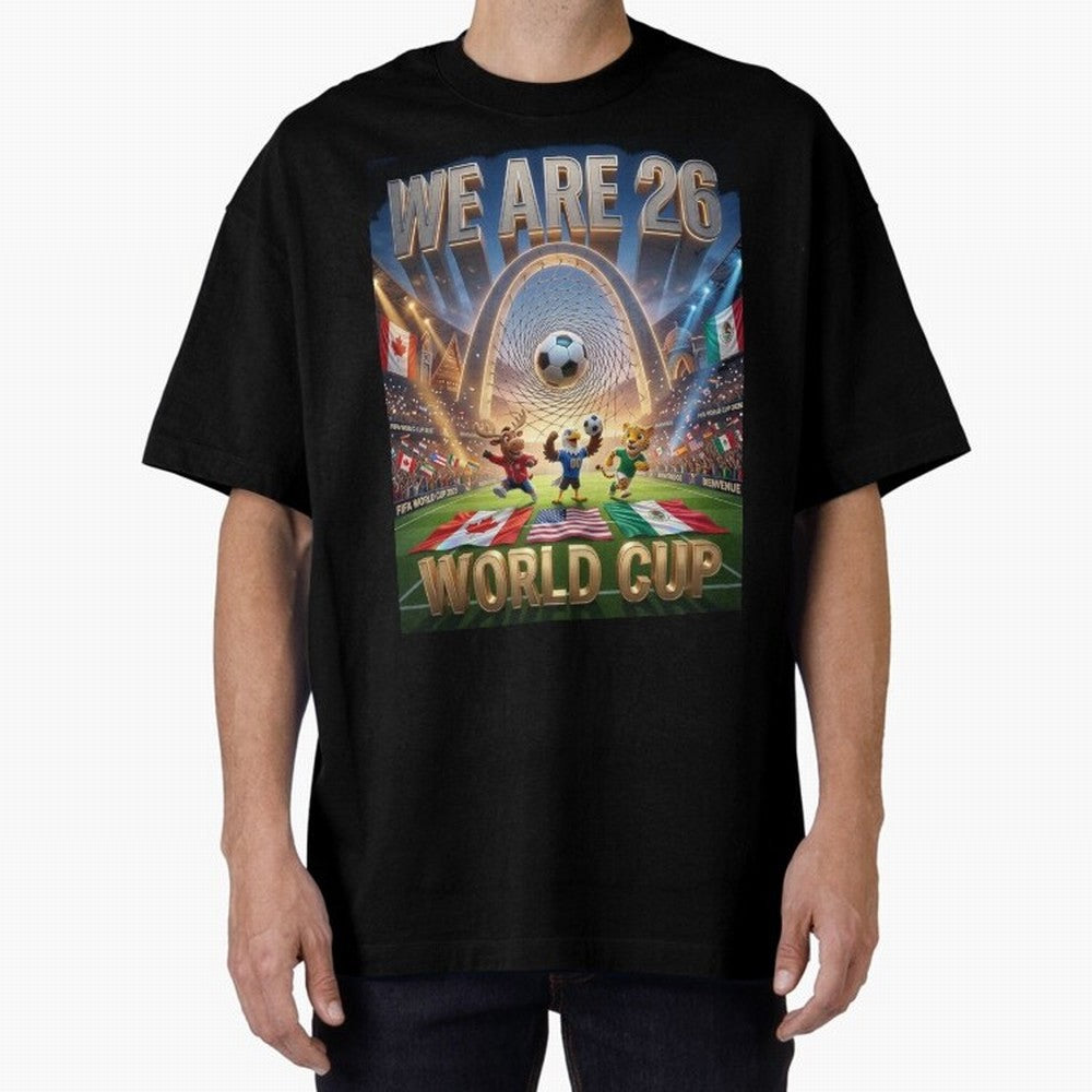 World cup 2026 Oversized T-Shirt Make Your Look Match Match Day Hype around FIFA World Cup 2026 Group Stage, Cristiano Ronaldo, Brazil, Supporter Pride, Iconic Celebrations, Legendary Names and Global Match Day Energy; Perfect for People Who Love