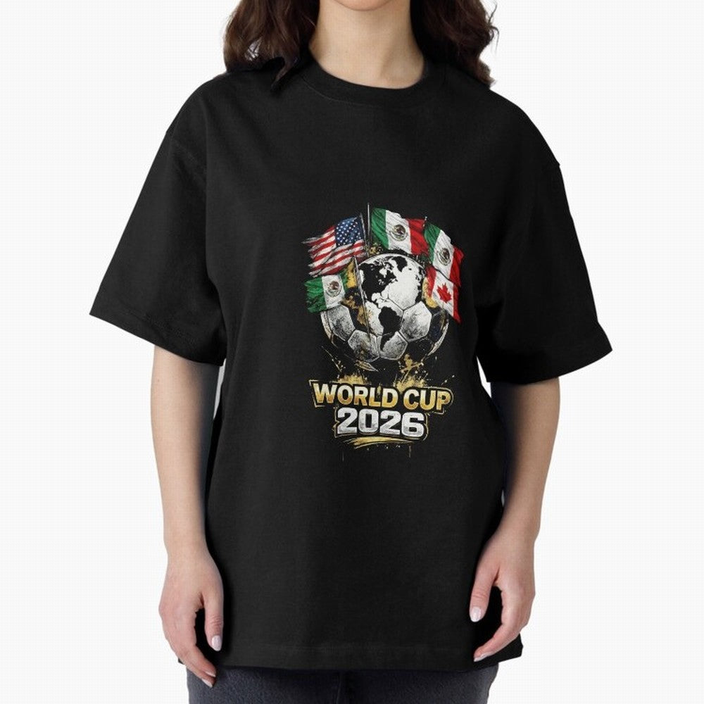 Fifa 2026 World Cup Flags Football Graphic Tee Oversized T-Shirt Turn Up for the FIFA World Cup 2026 Journey through Cristiano Ronaldo Highlights, Germany Pride, Game Day Rituals, Football Legends, Country Pride and the Road to the Final; Ideal for