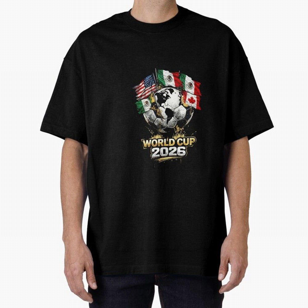 Fifa 2026 World Cup Flags Football Graphic Tee Oversized T-Shirt Turn Up for the FIFA World Cup 2026 Journey through Cristiano Ronaldo Highlights, Germany Pride, Game Day Rituals, Football Legends, Country Pride and the Road to the Final; Ideal for