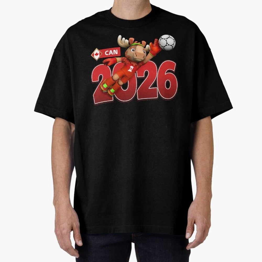 2026 World Cup Canada Oversized T-Shirt Stand with FIFA World Cup 2026 Group Stage Centered on Haaland, France Energy, Match Day Excitement, Supporter Culture, Golden Goals and Global Football Passion; Ideal for Fans Who Follow Messi, Cristiano