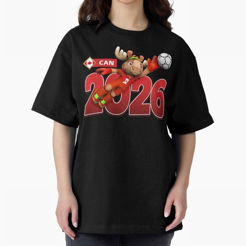 2026 World Cup Canada Oversized T-Shirt Stand with FIFA World Cup 2026 Group Stage Centered on Haaland, France Energy, Match Day Excitement, Supporter Culture, Golden Goals and Global Football Passion; Ideal for Fans Who Follow Messi, Cristiano