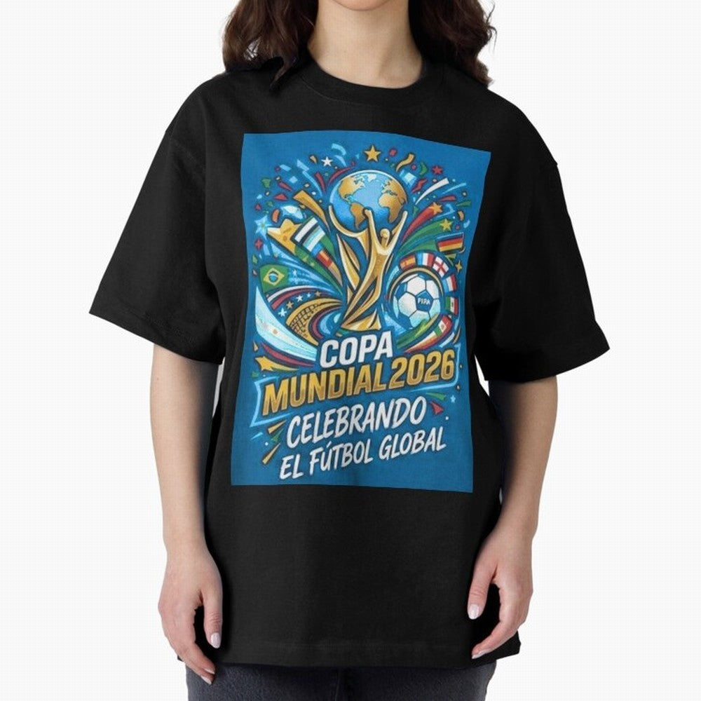 World Cup Oversized T-Shirt Follow the Final Road of the FIFA World Cup 2026 Journey through Cristiano Ronaldo Highlights, Brazil, Portugal and Argentina Pride, Stadium Memories, Football Loyalty, International Chants and Championship Tradition;