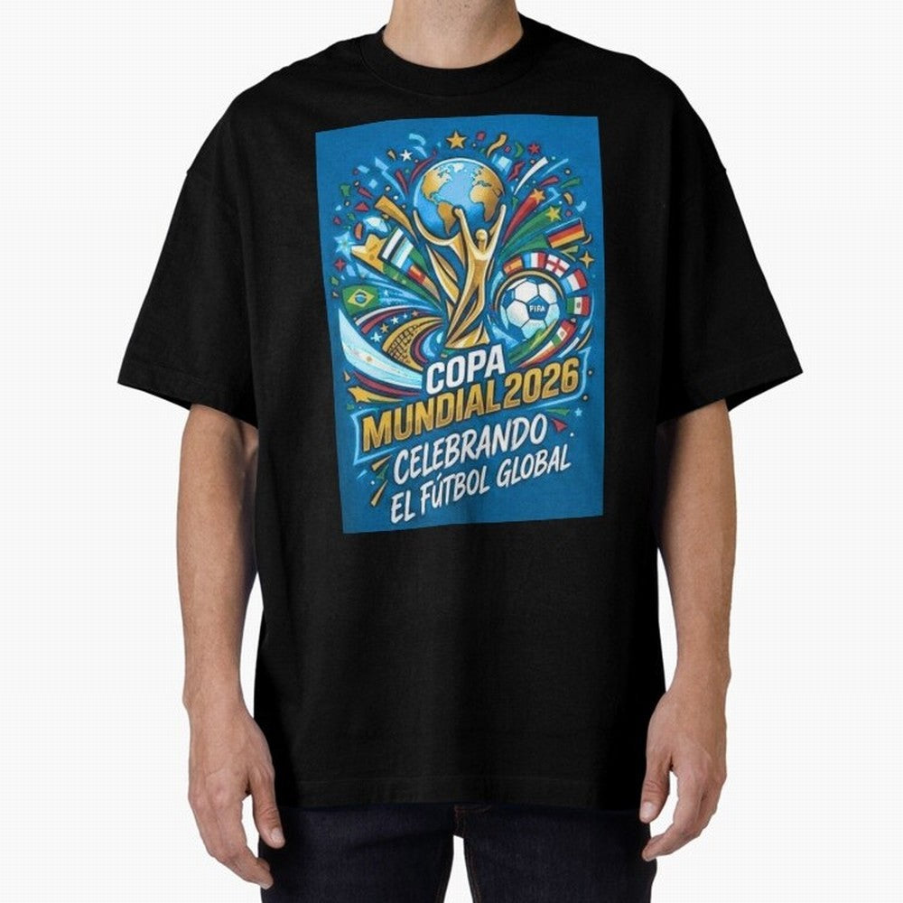 World Cup Oversized T-Shirt Follow the Final Road of the FIFA World Cup 2026 Journey through Cristiano Ronaldo Highlights, Brazil, Portugal and Argentina Pride, Stadium Memories, Football Loyalty, International Chants and Championship Tradition;