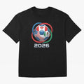 3D Realistic World Cup 2026 Soccer Ball with Rings Oversized T-Shirt Keep the Legacy of FIFA World Cup 2026 Spirit, with England and Germany, Mbappe and Neymar, Stadium Chants, National Pride, Trophy Dreams and Unforgettable Football Memories;