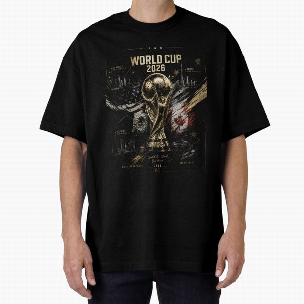 2026 FIFA World Cup Oversized T-Shirt Bring Legendary Rivalry Energy to FIFA World Cup 2026 USA Canada Mexico Spirit, Connected to France, Haaland and Mbappe, Match Day Excitement, Supporter Culture, Golden Goals and Global Football Passion; Made