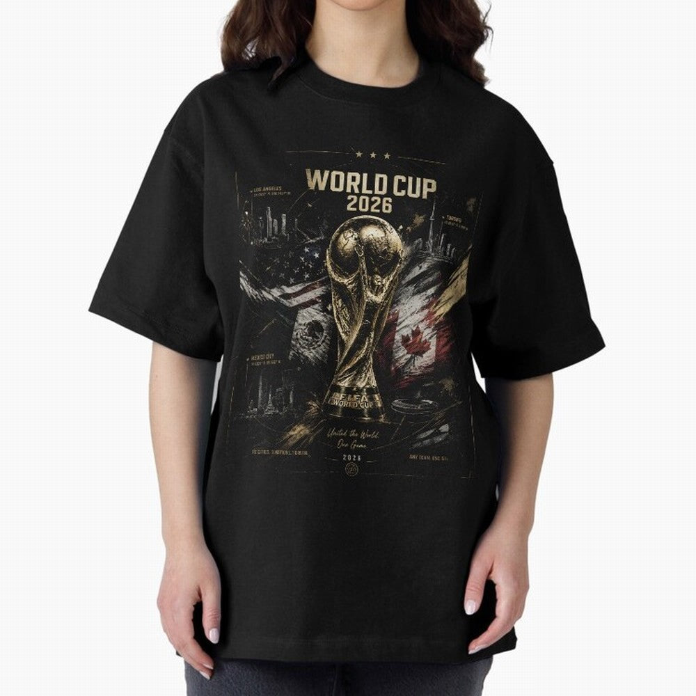 2026 FIFA World Cup Oversized T-Shirt Bring Legendary Rivalry Energy to FIFA World Cup 2026 USA Canada Mexico Spirit, Connected to France, Haaland and Mbappe, Match Day Excitement, Supporter Culture, Golden Goals and Global Football Passion; Made