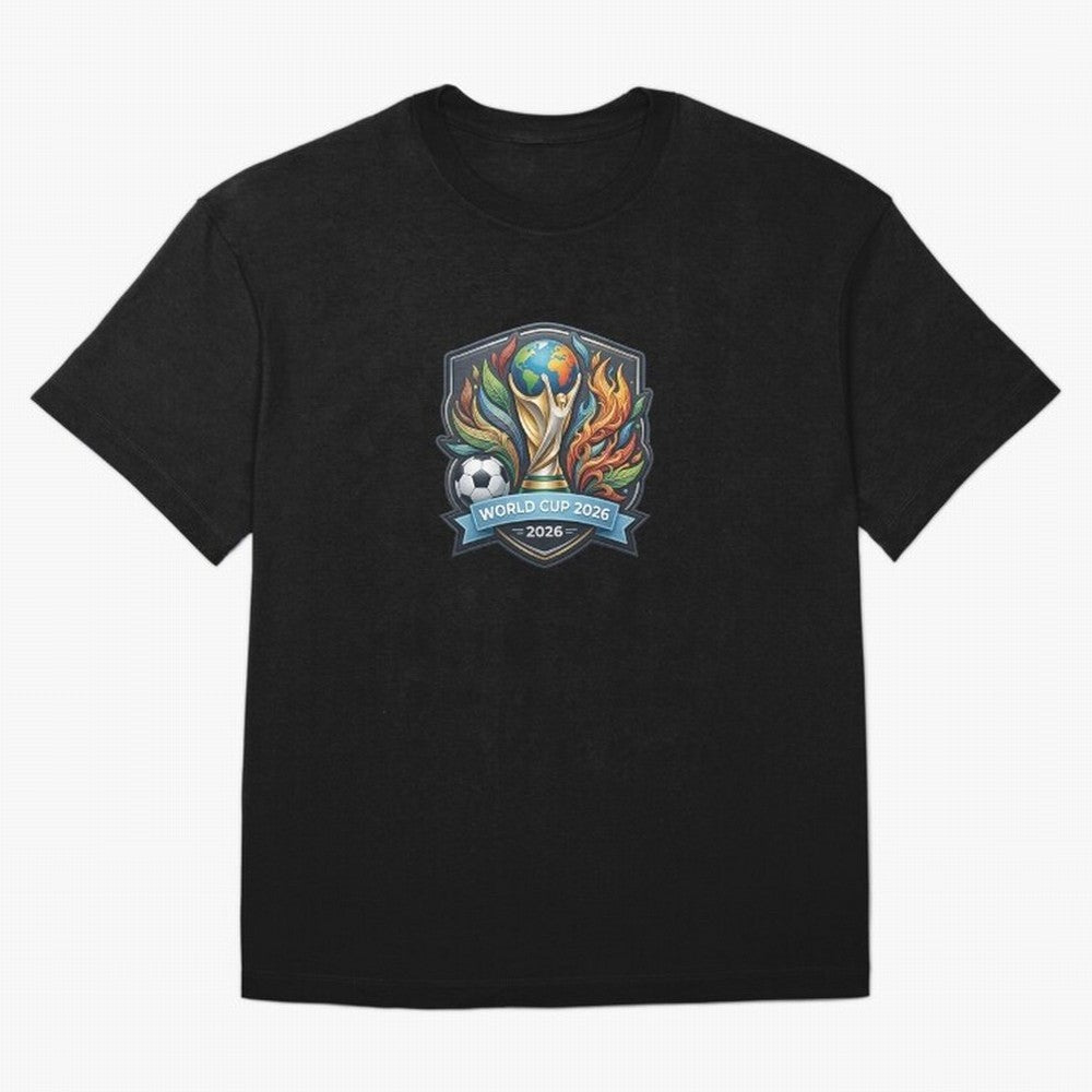 World Cup 2026 Football Crest - Retro Vintage Sticker Oversized T-Shirt Make the Season About Match Day Hype around FIFA World Cup 2026 USA Canada Mexico, Haaland, France, Sports Nostalgia, International Competition, Famous Players and