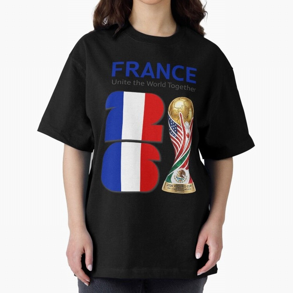 World Cup 2026, IMG 030, FRANCE 001 Oversized T-Shirt Follow Every Goal of Match Day Hype around FIFA World Cup 2026 Group Stage, Mbappe and Neymar, Portugal, Football History, Final Match Energy, Crowd Noise and Once in a Lifetime Moments; Ideal