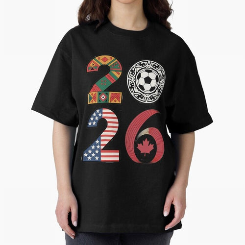 2026 Football Countries Design Usa Canada Mexico Inspired Oversized T-Shirt Bring Global Tournament Vibes to Global Football Passion for FIFA World Cup 2026 Group Stage, Filled with CR7 and Messi, Argentina and Brazil, Worldwide Fan Energy,
