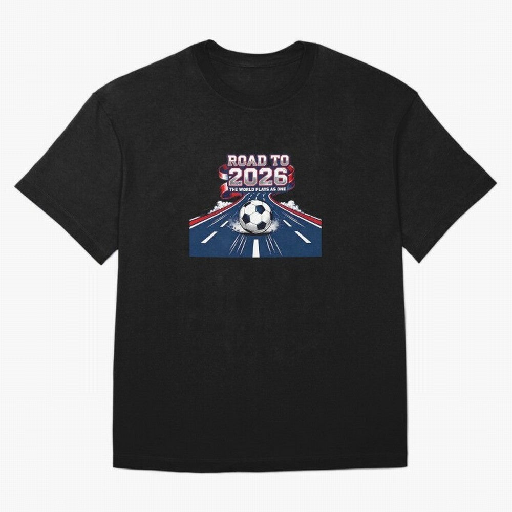 Road To 2026 The World Plays As One Oversized T-Shirt Show Championship Spirit for FIFA World Cup 2026 Group Stage Spirit, Centered on Spain and Netherlands, Haaland and Mbappe, Championship Spirit, Famous Goals, Roaring Crowds and International