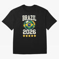 Brazil Soccer Football 2026 Oversized T-Shirt Celebrate FIFA World Cup 2026 Spirit, with Portugal, Spain and Germany, Haaland, Game Day Rituals, Football Legends, Country Pride and the Road to the Final; Great for Watch Parties, Sports Bars, Family