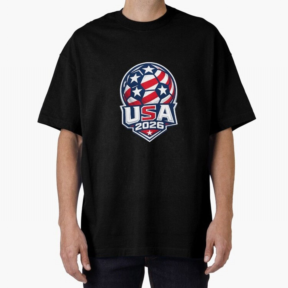 Usa 2026 World Cup - Star Spangled Soccer - American Host Fan Oversized T-Shirt Honor the Beautiful Game during Global Football Passion for FIFA World Cup 2026, Built around Haaland, Spain, Sports Nostalgia, International Competition, Famous