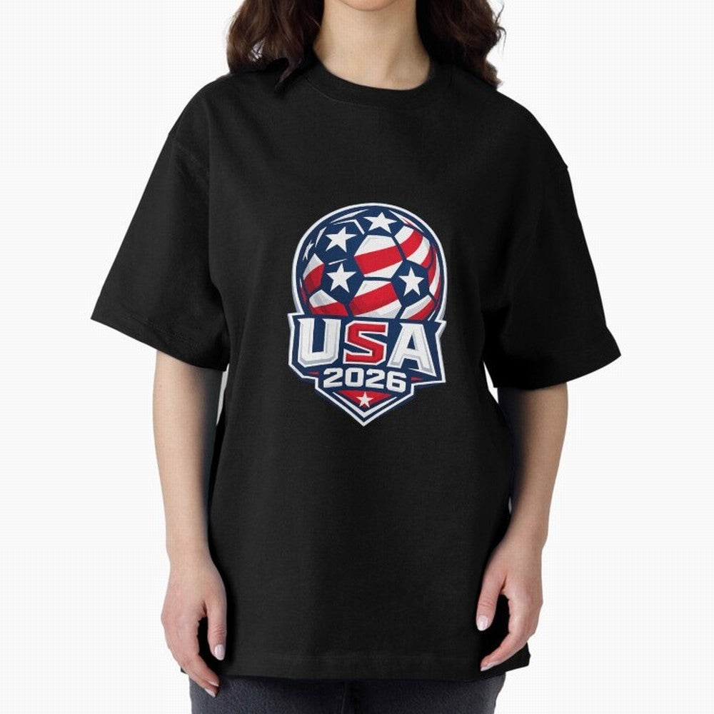 Usa 2026 World Cup - Star Spangled Soccer - American Host Fan Oversized T-Shirt Honor the Beautiful Game during Global Football Passion for FIFA World Cup 2026, Built around Haaland, Spain, Sports Nostalgia, International Competition, Famous