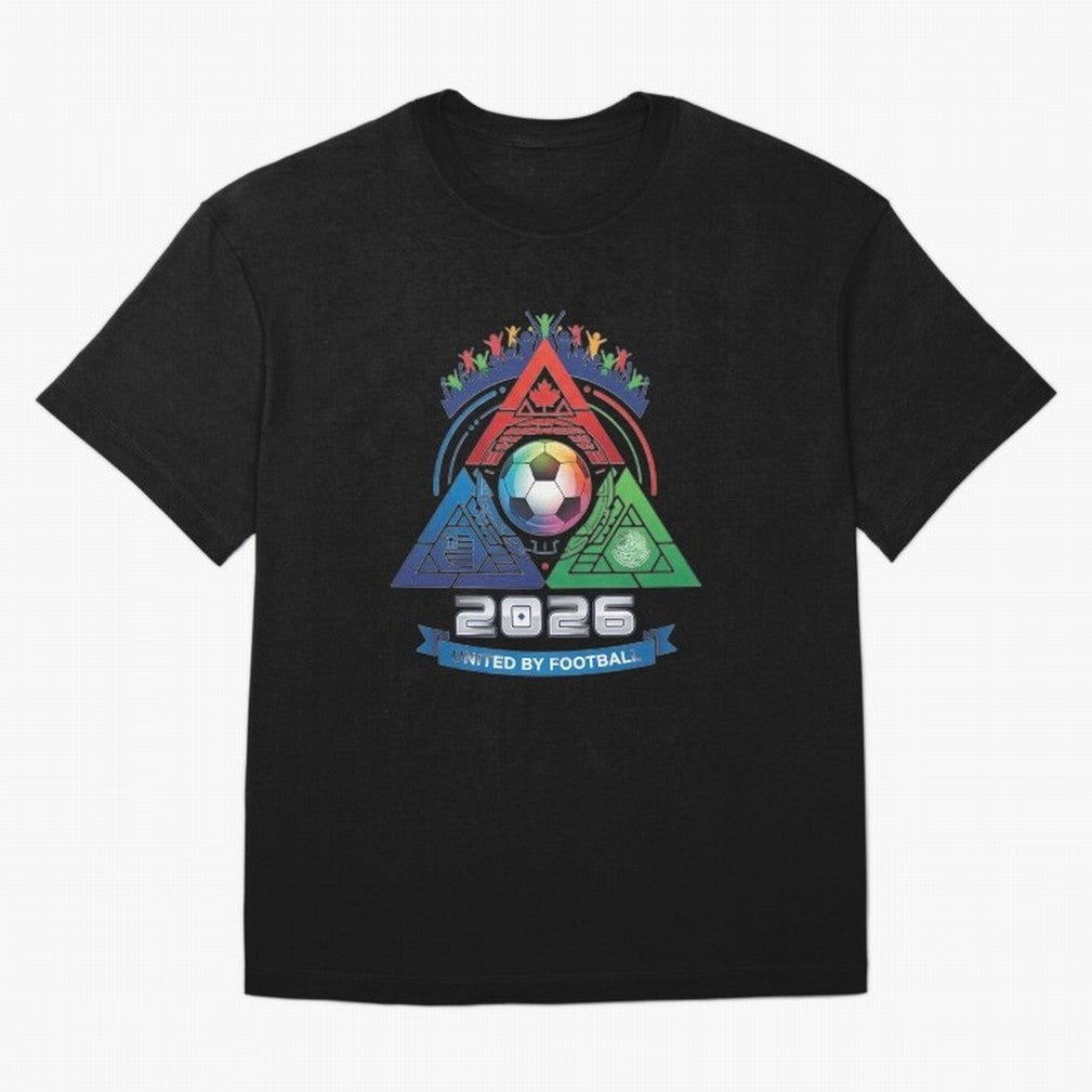 Triangular United By Football World Cup 2026 Emblem Oversized T-Shirt Celebrate Fan Favorites in FIFA World Cup 2026 Group Stage Highlighting Messi, CR7 and Mbappe, Portugal, Spain and Germany Energy, Game Day Rituals, Football Legends, Country