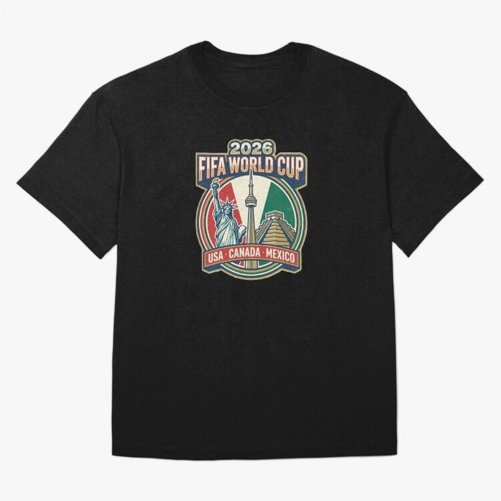 North America United Soccer 2026 Vintage Crest Oversized T-Shirt Show Fan Pride Across FIFA World Cup 2026 USA Canada Mexico Made for CR7, Netherlands Energy, Championship Spirit, Famous Goals, Roaring Crowds and International Football Unity; Built