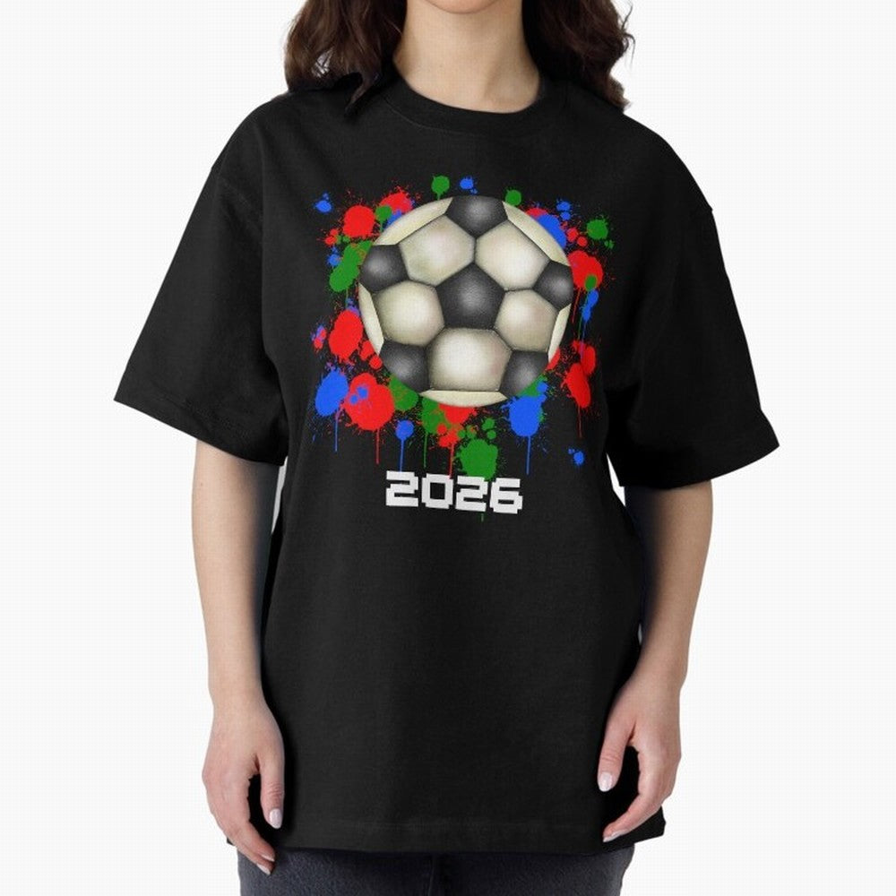 Football 2026 Oversized T-Shirt Support the Legends of FIFA World Cup 2026 Group Stage Inspired by Neymar, Spain and Netherlands Energy, Match Day Excitement, Supporter Culture, Golden Goals and Global Football Passion; Perfect for Fans,