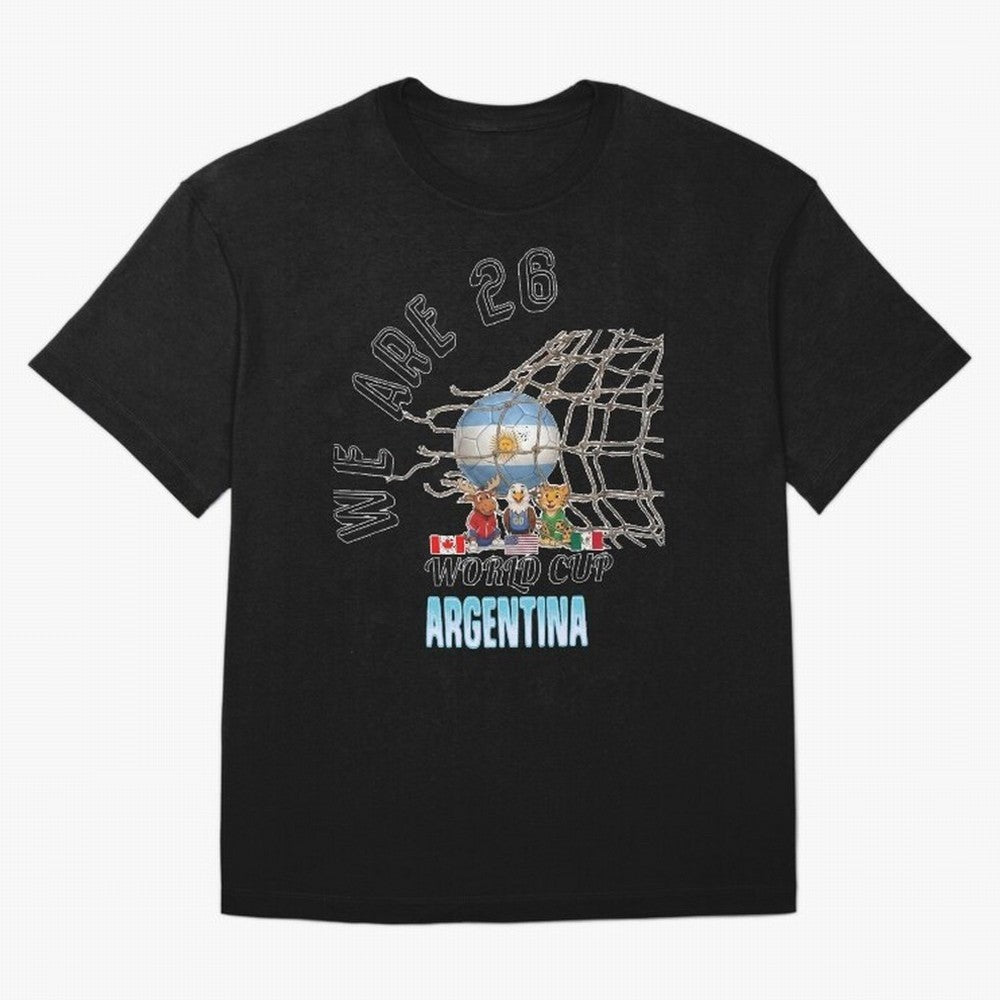 World Cup 26 - Argentina Oversized T-Shirt Make Every Match About FIFA World Cup 2026 USA Canada Mexico for Fans of Messi, Neymar and Mbappe and Spain, Bringing Football History, Final Match Energy, Crowd Noise and Once in a Lifetime Moments;