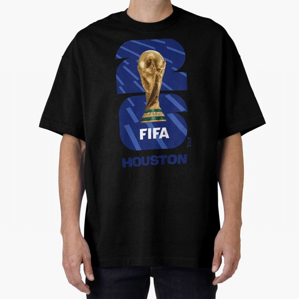 World Cup26 Houston Trophy Oversized T-Shirt Fuel Your Fan Pride for FIFA World Cup 2026 USA Canada Mexico with Neymar, Netherlands Energy, Stadium Memories, Football Loyalty, International Chants and Championship Tradition; Ideal for Football
