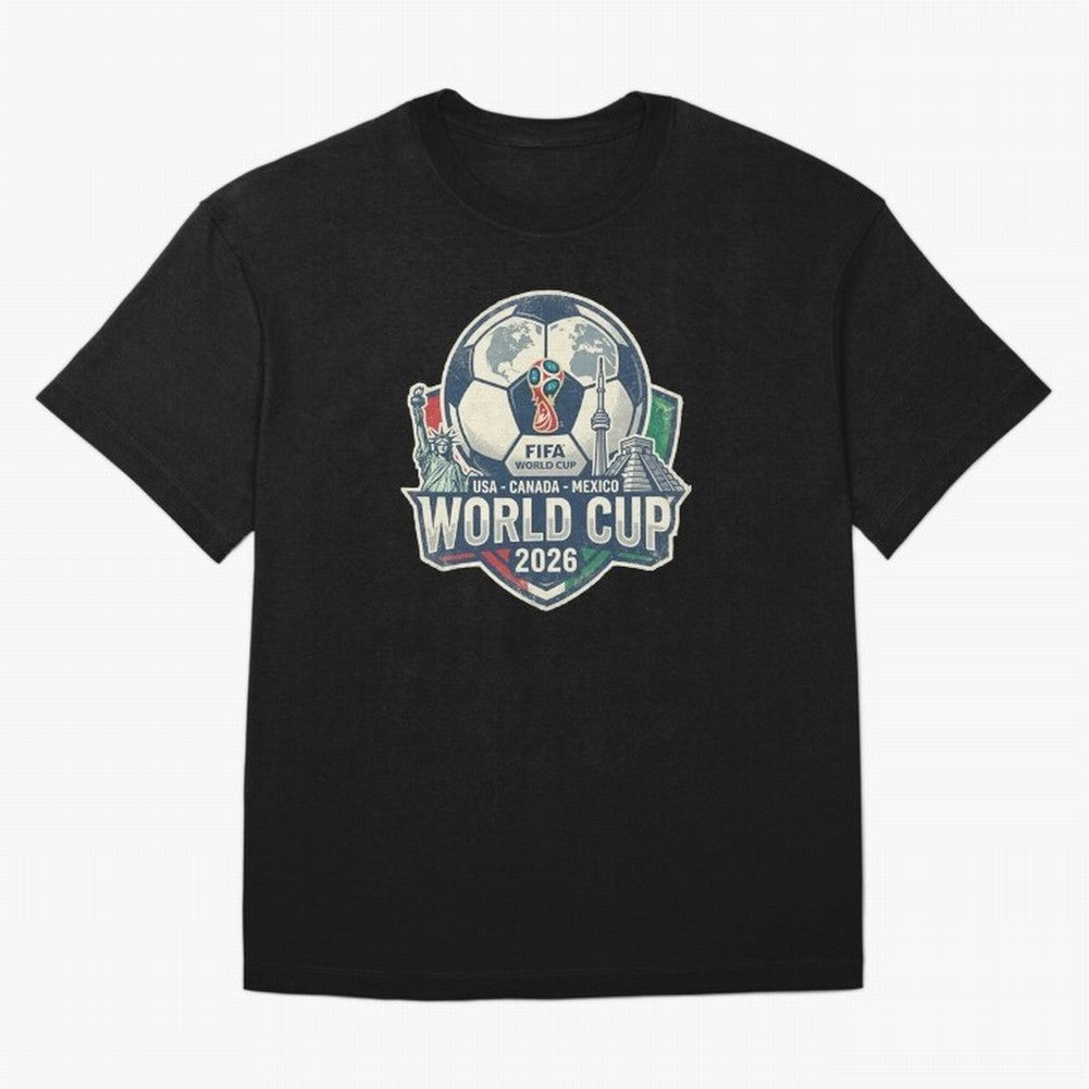 North America United Soccer 2026 Vintage Crest Oversized T-Shirt Show Championship Spirit for FIFA World Cup 2026 Group Stage with Mbappe, France and Portugal Energy, Football Passion, Legendary Performances, Festival Vibes and Supporter Community;