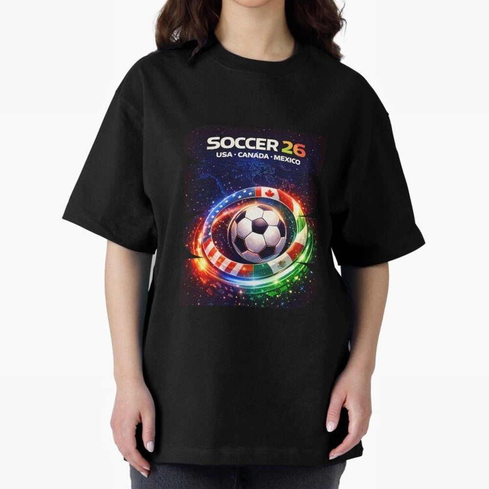 North America Soccer 2026 Soccer 26 Usa Canada Mexico Fan United 2026 Soccer Oversized T-Shirt Enjoy Global Football Passion for FIFA World Cup 2026 Group Stage, Connected to Neymar, Haaland and Cristiano Ronaldo, Germany, Global Supporter Spirit,
