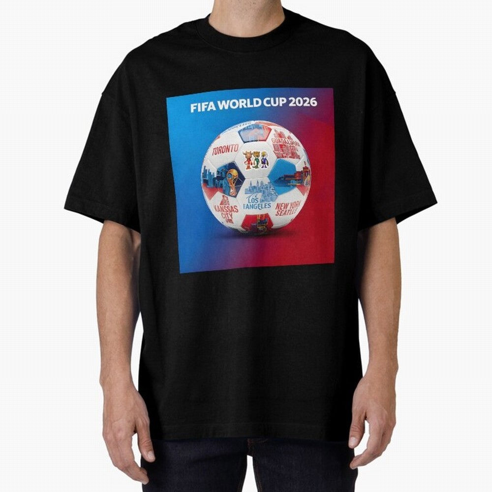 North America Football 2026 Oversized T-Shirt Cheer for FIFA World Cup 2026 Filled with Mbappe and Neymar, Argentina, France and Brazil Energy, Match Day Excitement, Supporter Culture, Golden Goals and Global Football Passion; Perfect for People