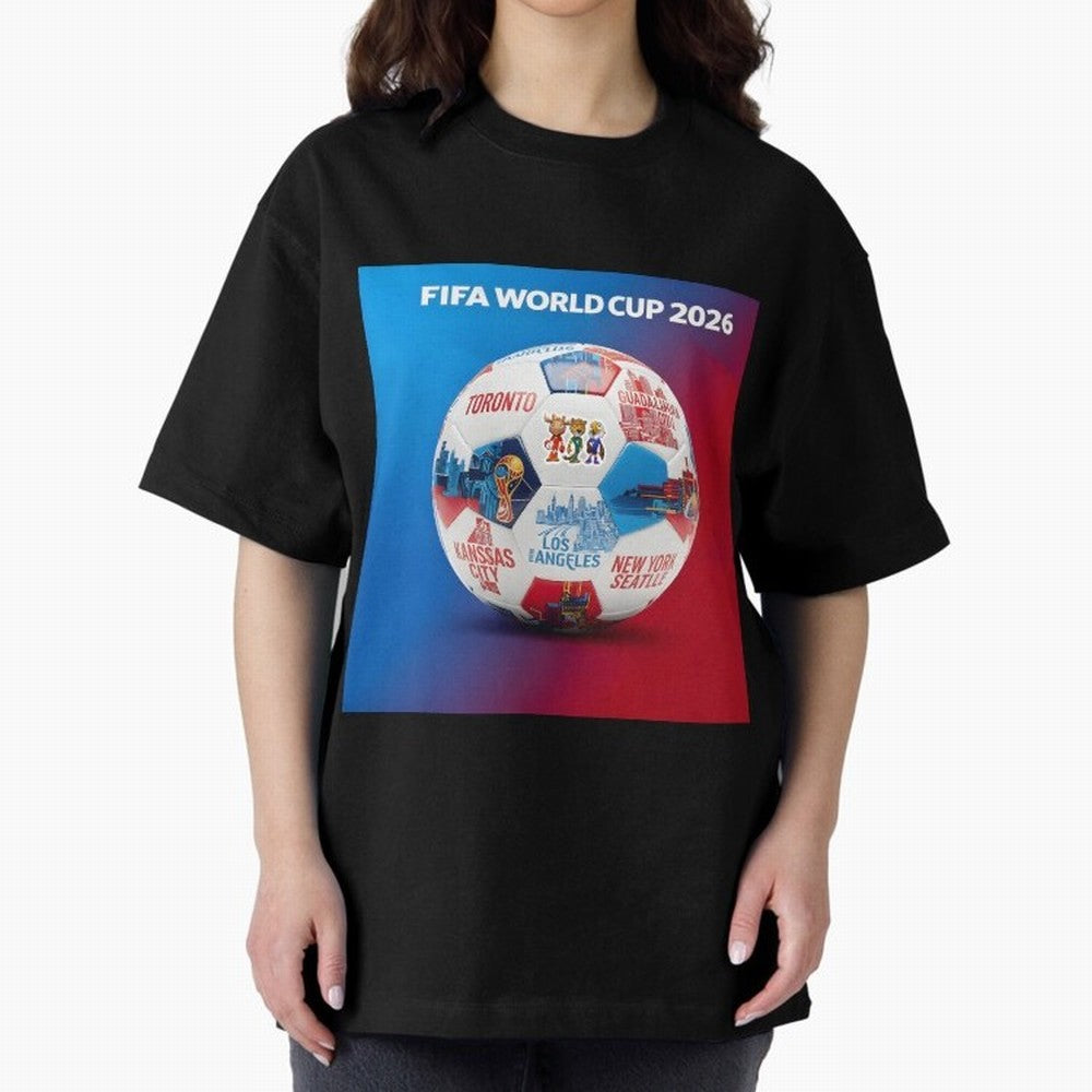 North America Football 2026 Oversized T-Shirt Cheer for FIFA World Cup 2026 Filled with Mbappe and Neymar, Argentina, France and Brazil Energy, Match Day Excitement, Supporter Culture, Golden Goals and Global Football Passion; Perfect for People