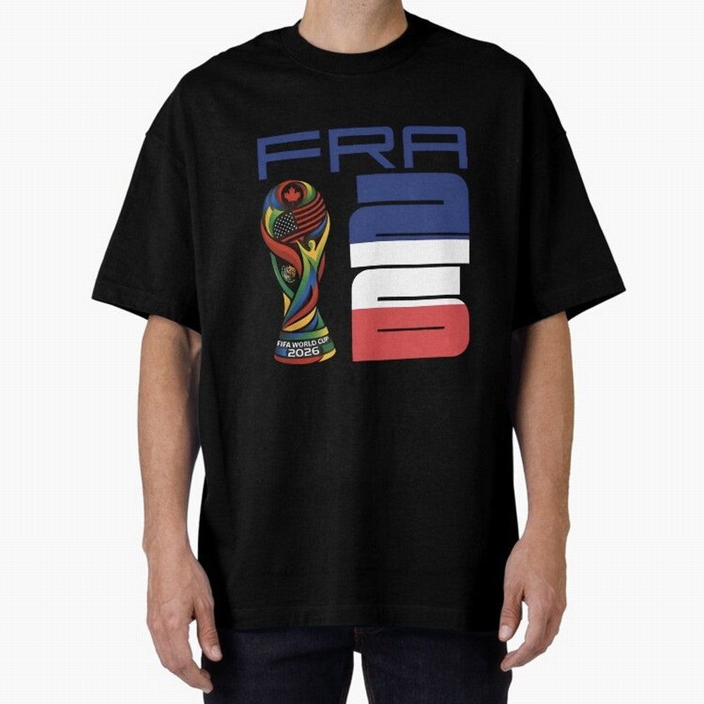 France World Cup 2026 Soccer - FRA 26 Blue White Red Oversized T-Shirt Bring Home the FIFA World Cup 2026 Group Stage Journey through Messi Highlights, Spain and Netherlands Pride, Match Day Excitement, Supporter Culture, Golden Goals and Global