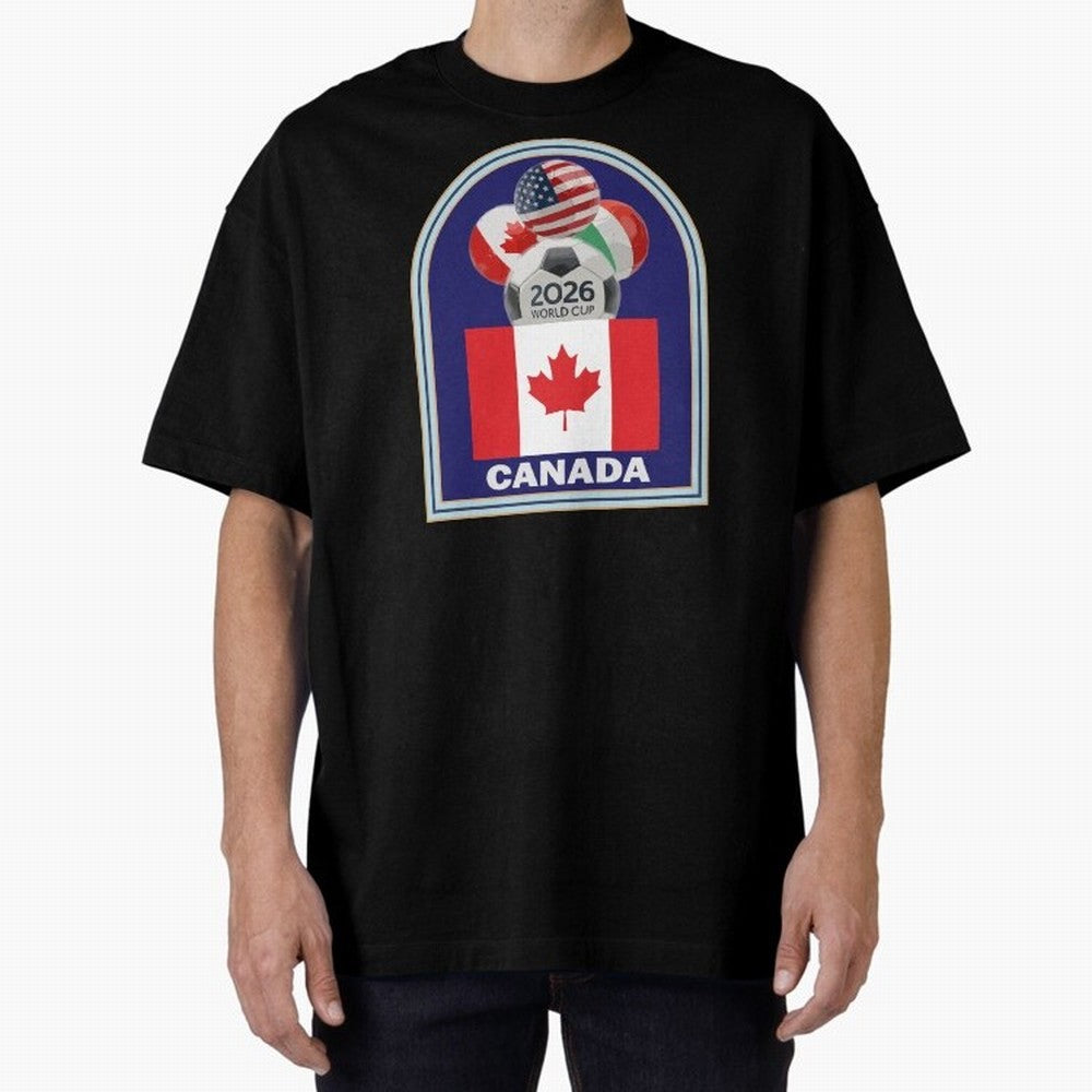 Canada 2026 Soccer T-shirt Oversized T-Shirt Live the Energy of FIFA World Cup 2026 Group Stage with CR7, France and Portugal Energy, Stadium Chants, National Pride, Trophy Dreams and Unforgettable Football Memories; Created for Match Day Parties,