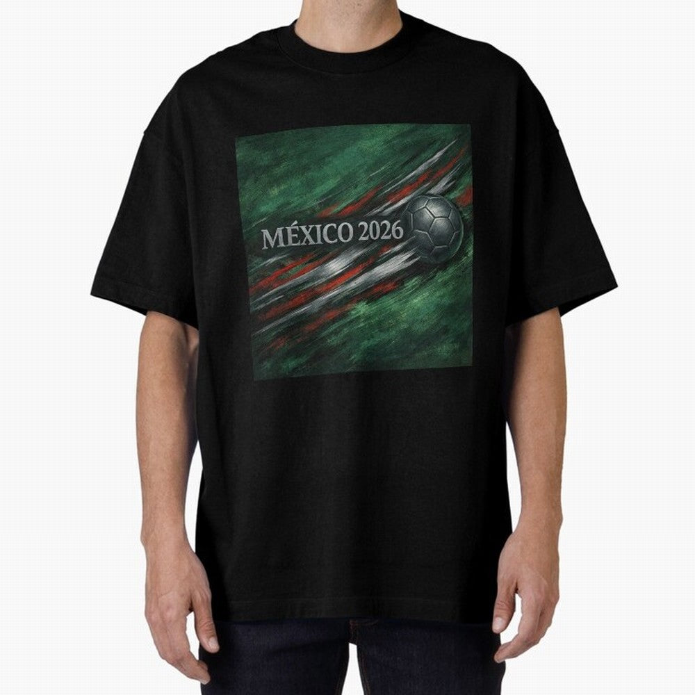 M¨¦xico 2026 Soccer Design Oversized T-Shirt Enjoy FIFA World Cup 2026 Spirit, Celebrating Spain, CR7 and Messi, Soccer Culture, Superstar Moments, National Team Dreams and Competitive Fire; Perfect for People Who Love Argentina, Brazil, France,