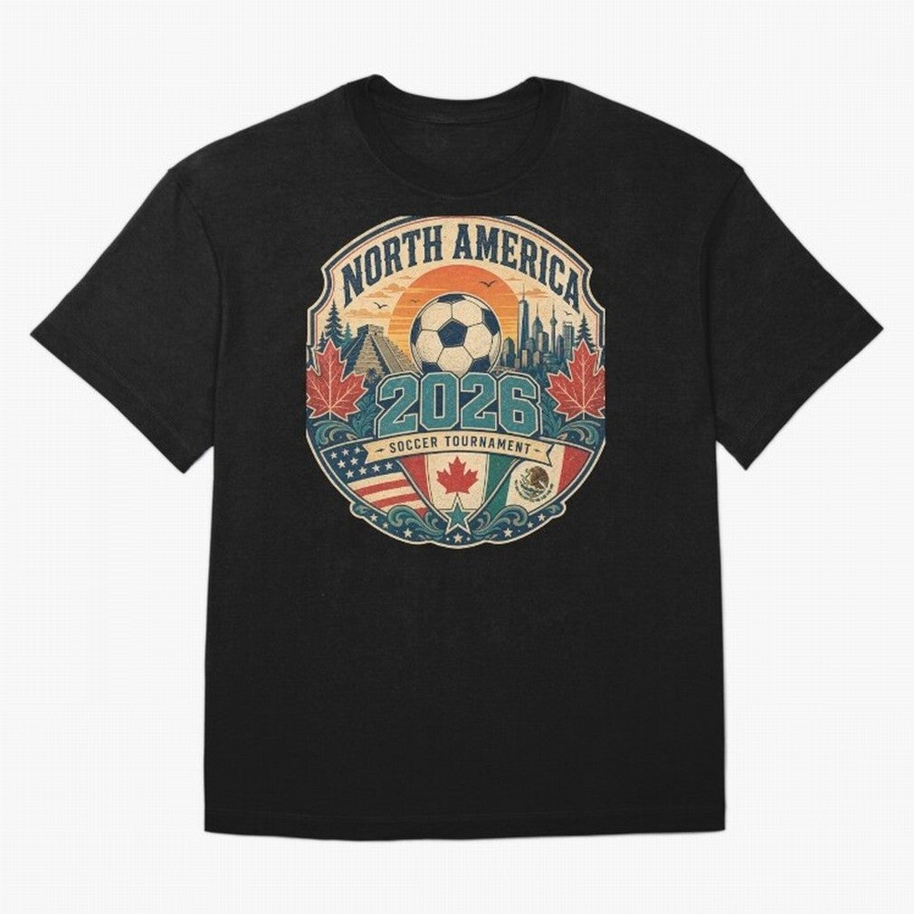 USA Canada Mexico Soccer Cup Oversized T-Shirt Step into the FIFA World Cup 2026 Journey through Mbappe Highlights, England and Germany Pride, Football Passion, Legendary Performances, Festival Vibes and Supporter Community; Ideal for Football